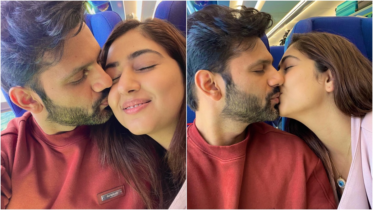 Disha Parmar and Rahul Vaidya Share Sweet Kiss Celebrating Their ...