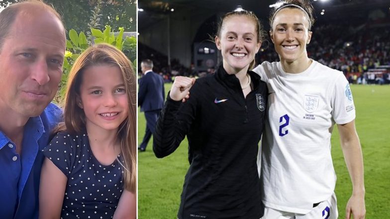 Women's Euro 2022 Final: Prince William and Daughter Charlotte Send Message To England Ahead of Showpiece Clash Against Germany At Wembley (Watch Video)