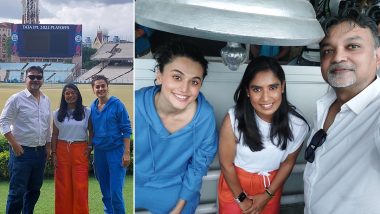 Shabaash Mithu Star Taapsee Pannu Visits Eden Gardens With Mithali Raj and Director Srijit Mukherji