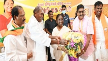 India News | Droupadi Murmu Meets Puducherry CM, Seeks Support in Presidential Polls