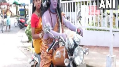 India News | Man Dressed as Lord Shiva Stages Protest Against Unemployment, Arrested for Hurting Religious Sentiments