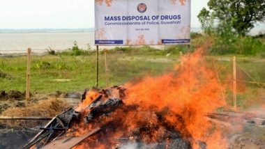 India News | Guwahati Police Destroy 935 Kg of Drugs Worth over Rs 100 Cr