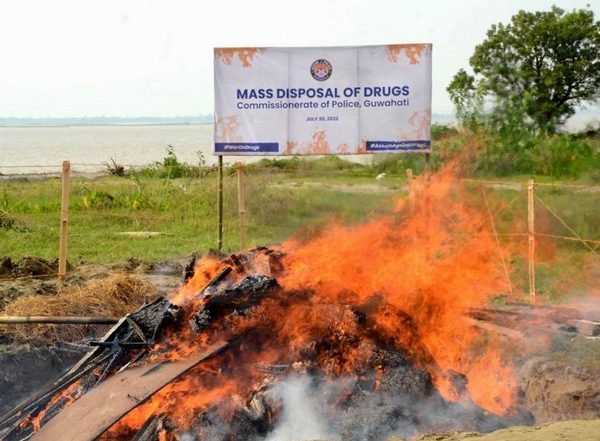 India News | Guwahati Police Destroy 935 Kg of Drugs Worth over Rs 100 Cr