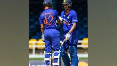 Sports News | WI Vs Ind, 1st ODI: Blistering Knocks by Dhawan, Gill Guide Visitors to 308/7 in 1st Innings