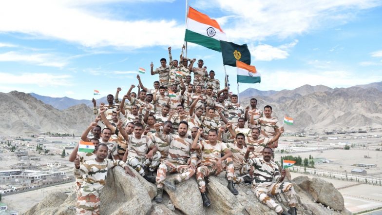 Azadi Ka Amrit Mahotsav: ITBP Troops Wave National Flag at 12,000 Feet in Ladakh