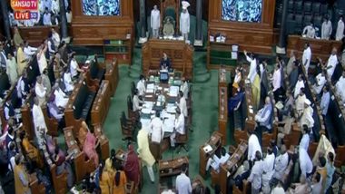 India News | Monsoon Session: Both Houses of Parliament Adjourned Till 12 Noon