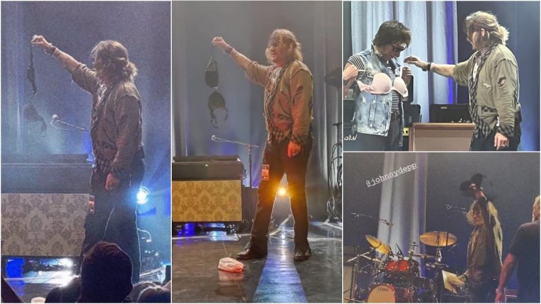 Johnny Depp Gets Bra Thrown at Him by Excited Female Fans During Stage Performance With Jeff Beck (View Pics and Videos)