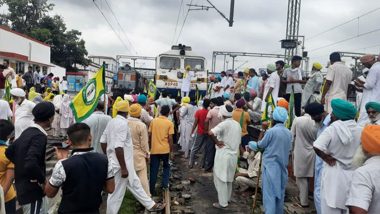 Farmers' Protest: Samyukt Kisan Morcha Hold 'Rail Roko' Stir Across Punjab Over MSP Issue