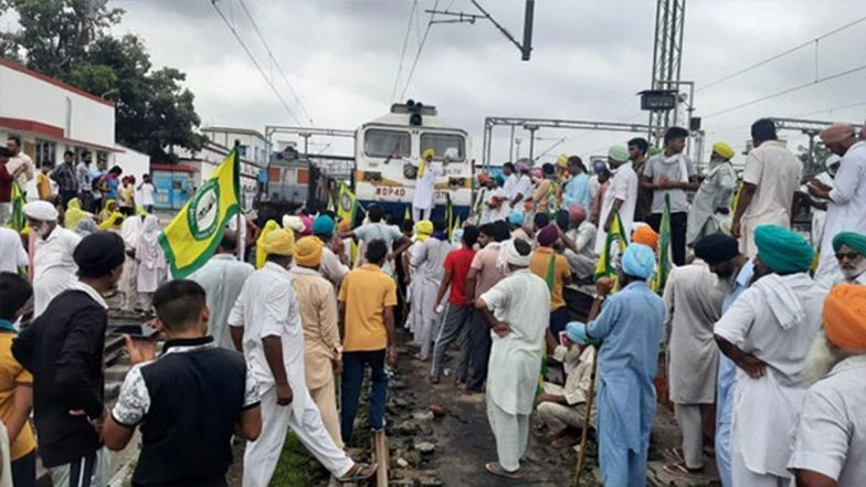 Samyukt Kisan Morcha Hold 'Rail Roko' Stir Across Punjab Over MSP Issue
