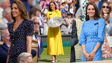 Every Kate Middleton Outfit at Wimbledon 2022: What Duchess of Cambridge Wore to Lawn Tennis Tournament, View Pics of Her Royal Appearances!