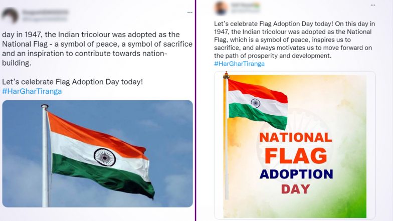 National Flag Adoption Day 2022 Wishes and Images: Netizens Share Patriotic Tweets, Greetings, Quotes and Wallpapers To Mark the Important Historic Day