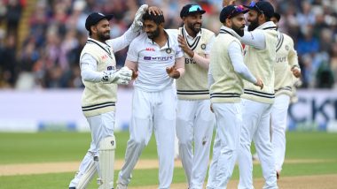 India vs England, 5th Test 2022 Stat Highlights: Jasprit Bumrah Leads From the Front As Visitors Dominate Proceedings on Rain-Hit Day 2