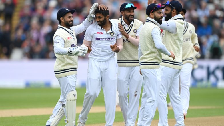 India vs England, 5th Test 2022 Stat Highlights: Jasprit Bumrah Leads From the Front As Visitors Dominate Proceedings on Rain-Hit Day 2