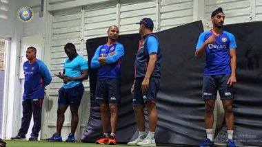 IND vs WI, 1st ODI 2022: Indian Cricketers Turn to Indoor Nets As Rain Lashes Trinidad
