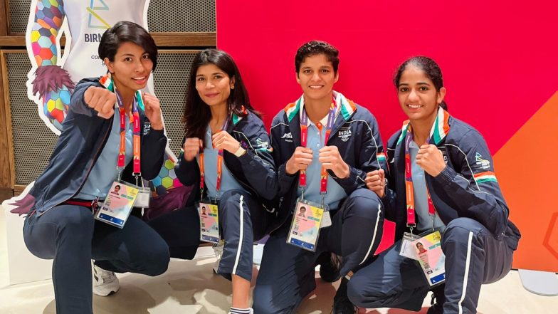 Commonwealth Games 2022: Indian Boxing Team Arrive in Birmingham; Nikhat Zareen Shares Post on Twitter (See Pics)