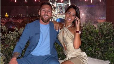 Lionel Messi and Wife Antonela Roccuzzo Pose Together Near Eiffel Tower in Paris (See Pic)