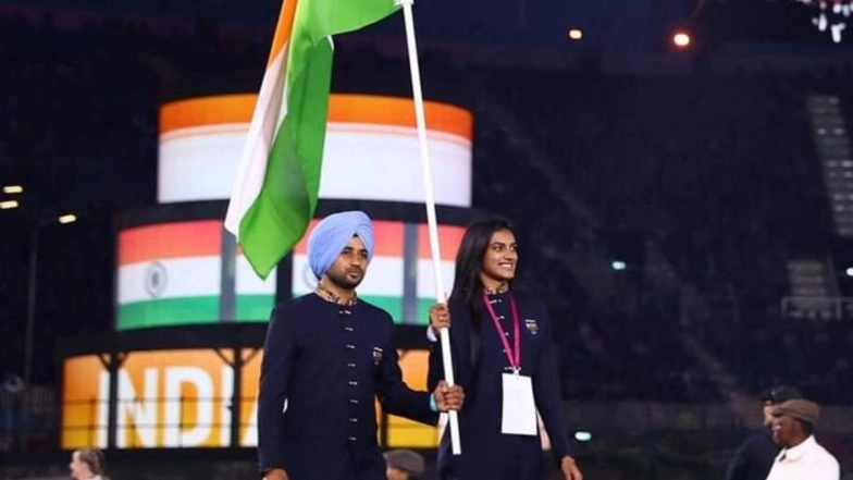 CWG 2022: PV Sindhu, Manpreet Singh, Lead Indian Contingent at Birmingham Games Opening Ceremony (See Pics and Video)