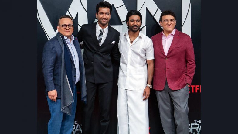 Vicky Kaushal Says The Gray Man Premiere Was ‘Gray-et’ As He Poses With Dhanush And The Russo Brothers (View Pics)