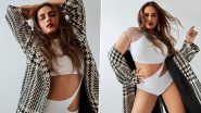 Huma Qureshi Is Ultra-Glam in White Cutout Bodysuit Paired With Chequered Jacket (View Pics)