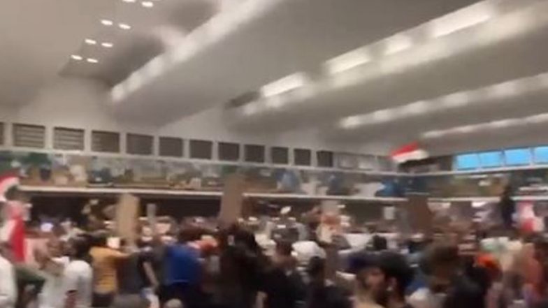 Iraq Protest: Protestors Storm Parliament Building in Baghdad (Watch Video)