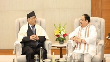 World News | BJP President JP Nadda Meets Former Nepali PM Prachanda Under 'Know BJP' Campaign