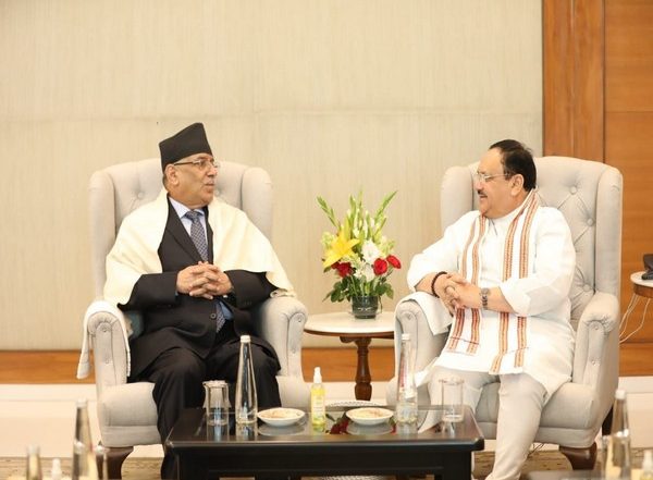 World News | BJP President JP Nadda Meets Former Nepali PM Prachanda Under 'Know BJP' Campaign