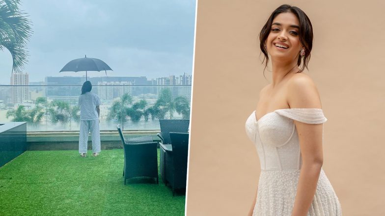 Keerthy Suresh Enjoys a Beautiful View From Her Balcony As She Poses in the Rains (View Pic)