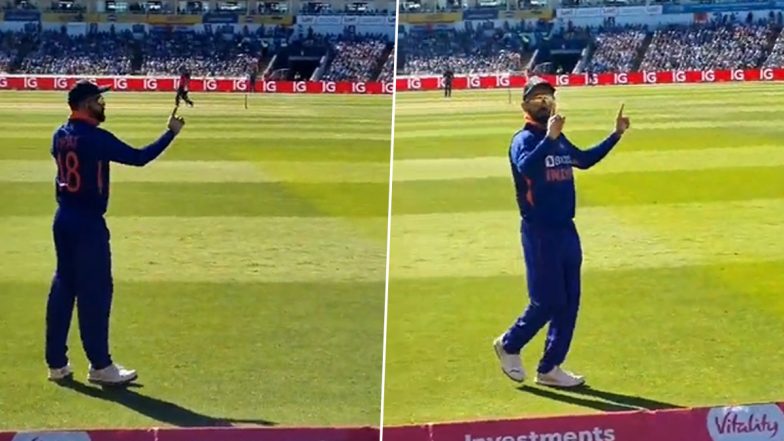 Virat Kohli Entertains Fans With His Dance Moves During ENG vs IND 2nd T20I 2022 (Watch Video)