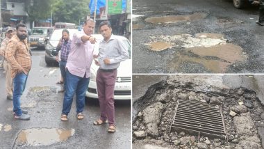 Mumbai Rains: BJP MLA Mihir Kotecha Takes to Street With 'Pothole Yatra' Against BMC in Mulund, Netizens Too Join With #Pothole Photos