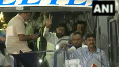Maharashtra CM Eknath Shinde and His MLAs Arrive at Mumbai Airport From Goa (Watch Video)