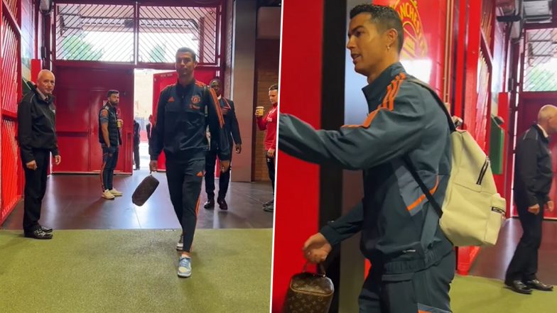 Cristiano Ronaldo Arrives At Old Trafford for Manchester United's Pre-Season Fixture Against Rayo Vallecano Amid Exit Rumours (Watch Video)