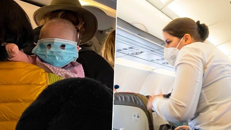 Photo of Baby Wearing Adult-Sized Mask That Covers Its Full Face on Air New Zealand Flight Goes Viral; Netizens Give Mixed Reaction!