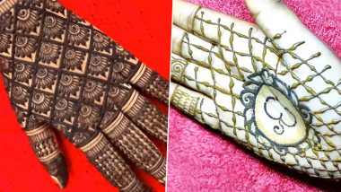 Simple Sawan 2022 Mehndi Designs: Lord Shiva Portrait Mehndi and Quick Henna Patterns To Apply on Palms During the Pious Shravan Month (Watch Videos)