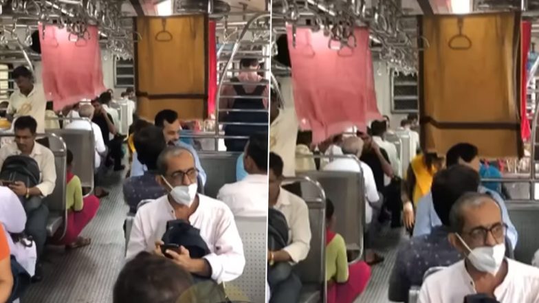 Mumbai Rains: Photos and Videos of Clothes Drying in Mumbai Local Train Amid Heavy Rainfall Goes Viral (See Post)