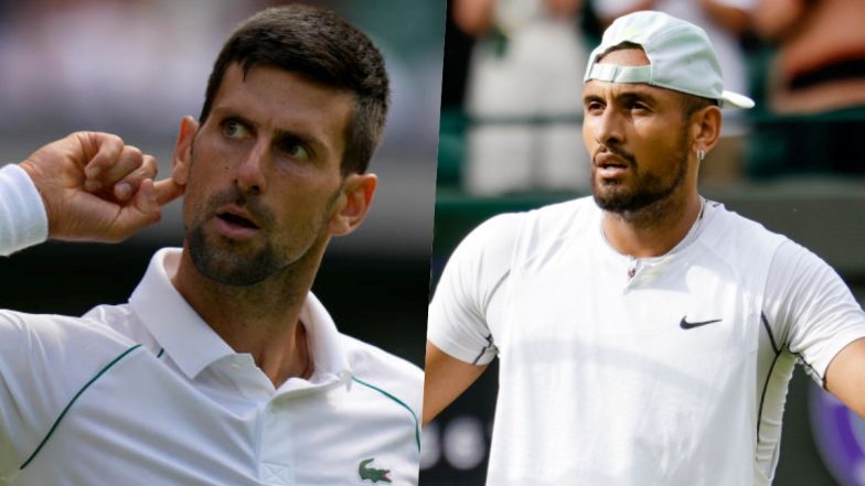 Novak Djokovic vs Nick Kyrgios Head-to-Head Record Ahead of Wimbledon 2022 Men’s Singles Final: Top Seed Does Not Enjoy Advantage Over Australian Tennis Player in Key H2H Stat