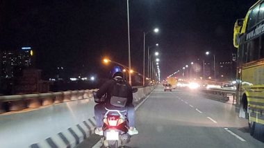 Work From Bike Culture? Bengaluru Man Works on Laptop While Riding on Scooty in Middle of a Flyover in Viral Photo 