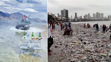 Reckless Tourists Threaten Nature! From Mumbai’s Mahim Beach to Ladakh’s Pangong Tso Lake, A Look at Recent Incidents of Irresponsible Tourism