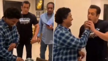 Salman Khan Celebrates His Makeup Artist’s Birthday (Watch Video)