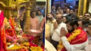 Maharashtra CM Eknath Shinde Offers Prayers at Siddhivinayak Temple in Mumbai (Watch Video)
