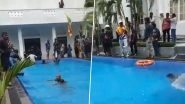Sri Lanka Economic Crisis: Protestors Storm Presidential Palace in Colombo; Take a Swim in Pool and Explore the Kitchen (Watch Video)