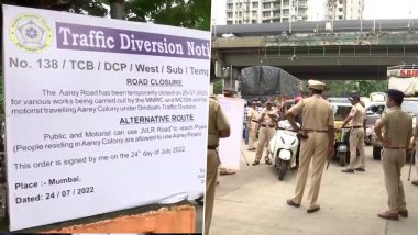 Mumbai Traffic Update: Vehicular Movement Restrictions on Aarey Road Amid Work by MMRC, MCGM