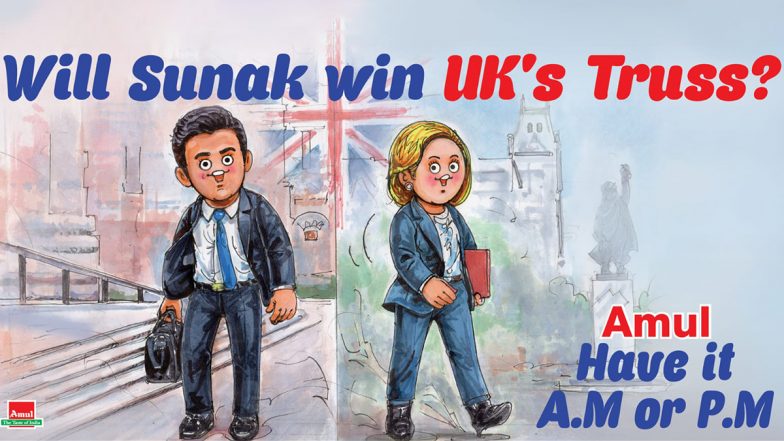 Amul Topical on Rishi Sunak, Indian-Origin British MP As He Is in Race To Become UK’s New PM Is Must-See (View Pic)