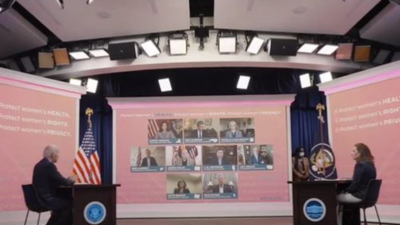 US President Joe Biden Holds Virtual Meet with Democratic Governors on Abortion Rights