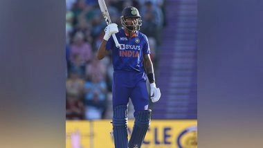 Sports News | India Posts 198/8 in First T20I Against England, Hardik Pandya Hits Maiden 50 in the Format