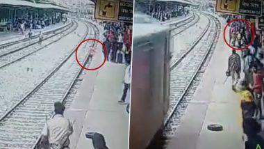 Bengaluru: RPF Personnel Saves Man Who Slips Off Railway Platform At KR Puram Railway Station (Watch Video)