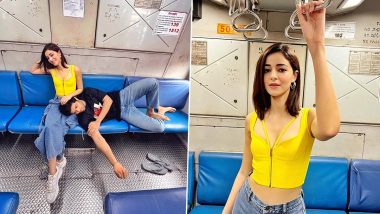 Liger: Vijay Deverakonda Naps on Ananya Panday’s Lap Inside Mumbai Local Train As They Kickstart Their Film’s Promotion (View Pics)
