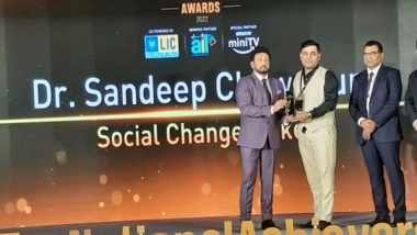 Business News | 'Save Earth Activist' Sandeep Choudhary Receives ZEE NATIONAL ACHIEVER'S AWARD 2022 for SAVE EARTH Mission
