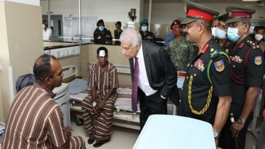 World News | Sri Lankan Uprising: Ranil Wickremesinghe Visits 2 Injured Soldiers at Army Hospital