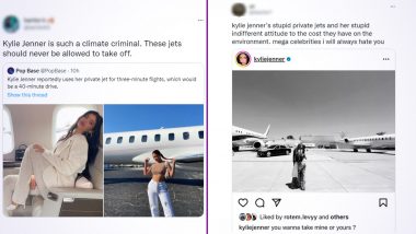 Kylie Jenner's Jet Lands Her in Big Trouble, Netizens Dub Her as 'Climate Criminal' For Taking Private Plane For a Journey of Few Minutes!