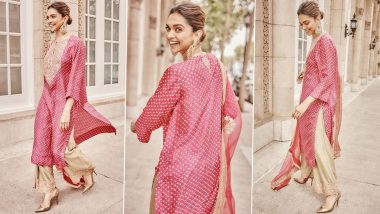 Deepika Padukone Nails Ethnic Look in Pink Suit; See Pics of Bollywood Queen at NRI Convention in the US